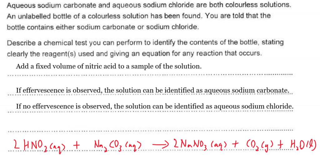 Aqueous sodium carbonate vs aqueous sodium chloride - Study notes, tips ...