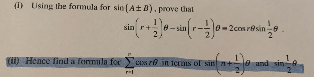 Summation of cos r(theta) - Study notes, tips, worksheets, exam papers